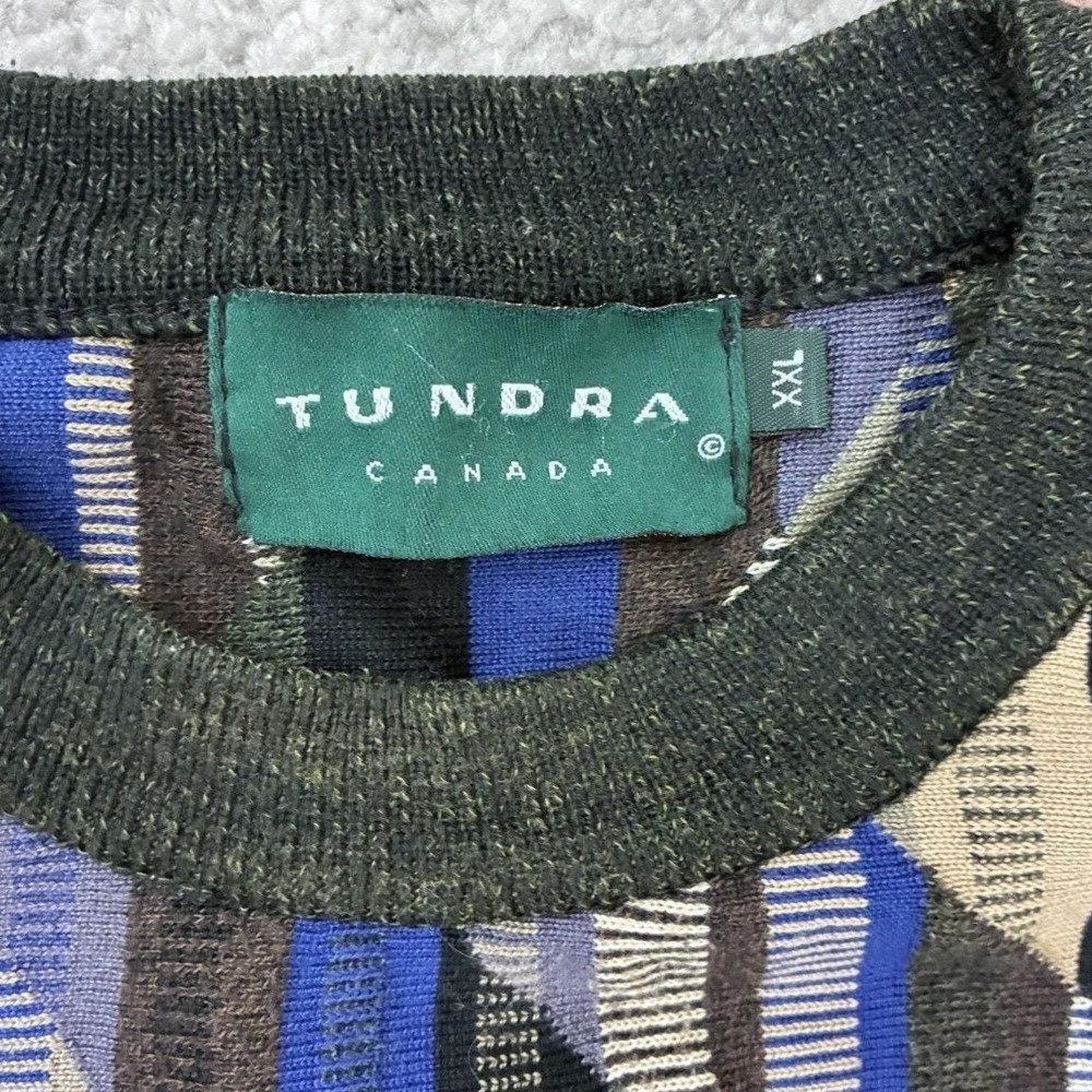 90s Coogi Style Tundra Canada 3D Knit Sweater Men 2XL Geometric Textured Heavy - Picture 2 of 7